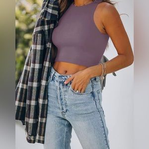 ReoRia Racerback Crop Tank Top